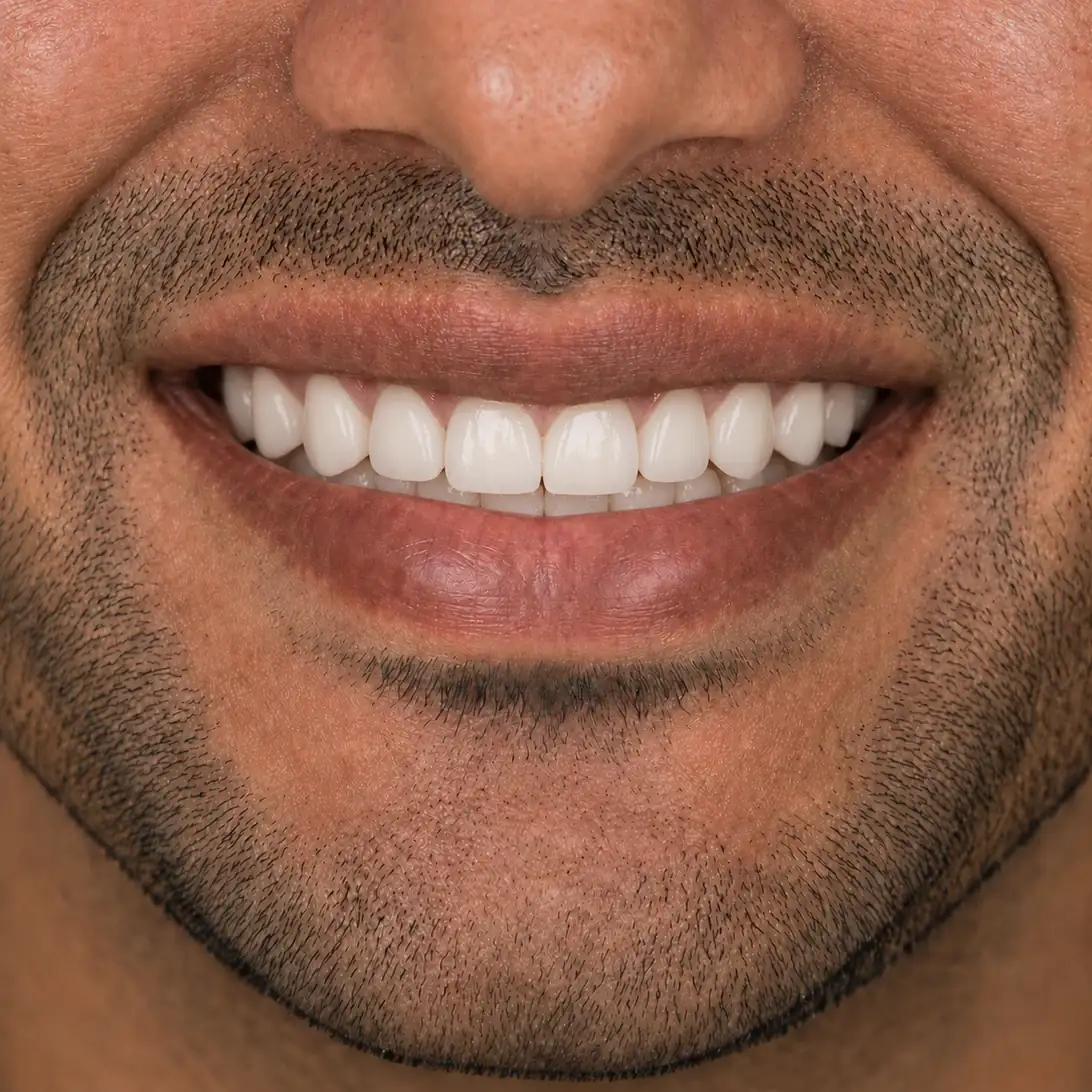Improved smile after cosmetic dental treatment