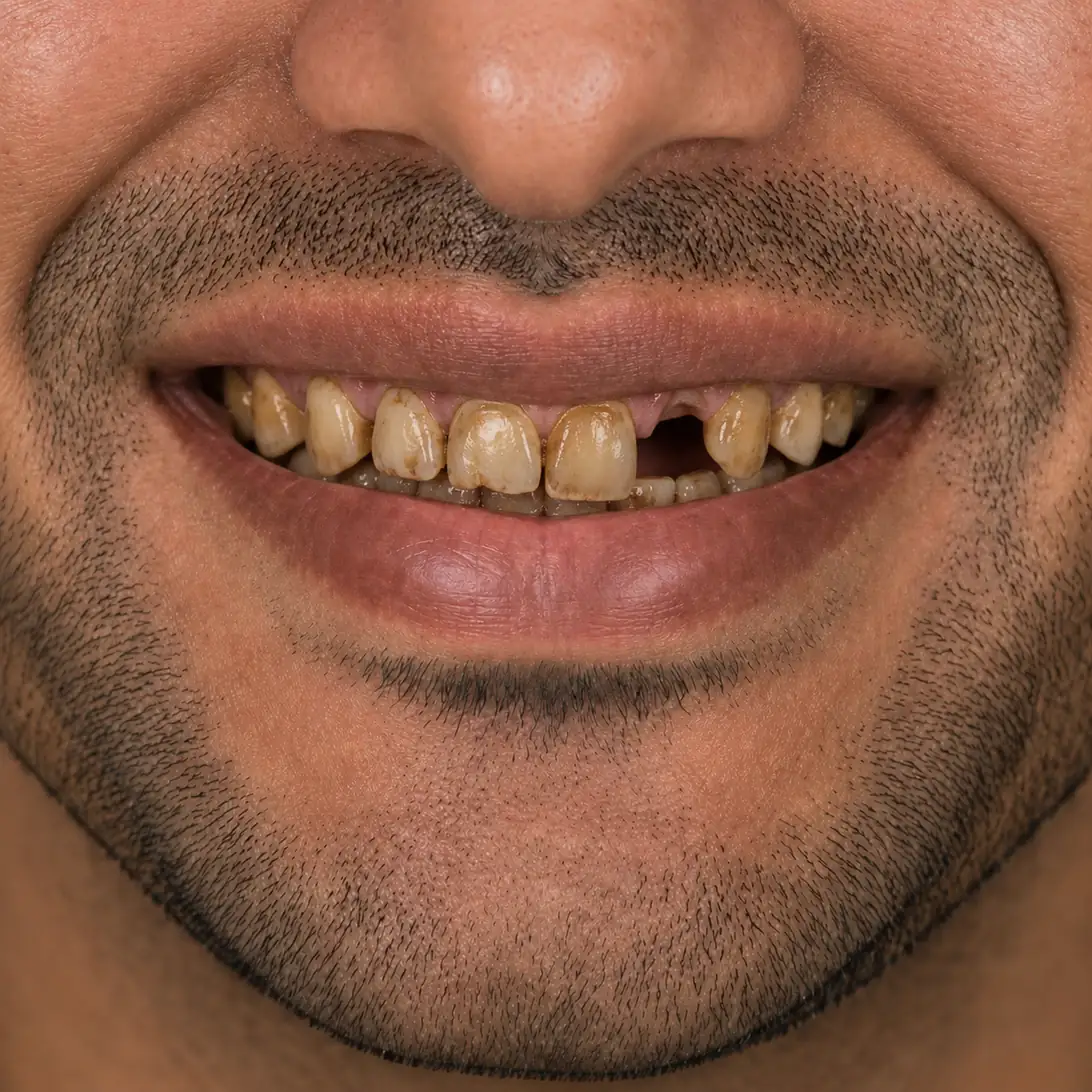 Smile before cosmetic dental treatment consultation